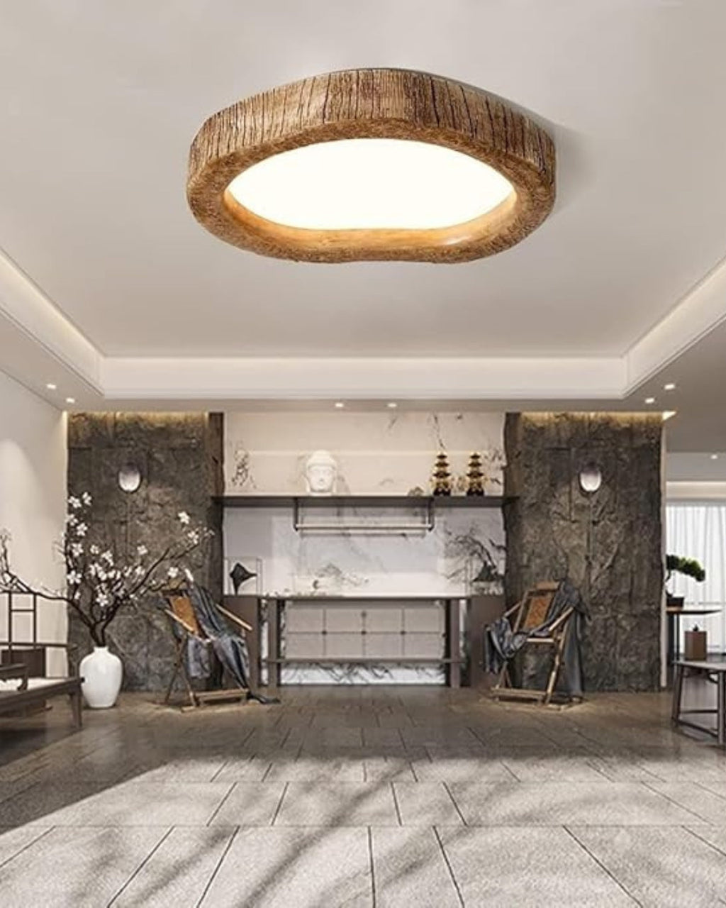 Nemsk | Solara Oak Ceiling Light With Warm Minimal Glow And Wooden Housing