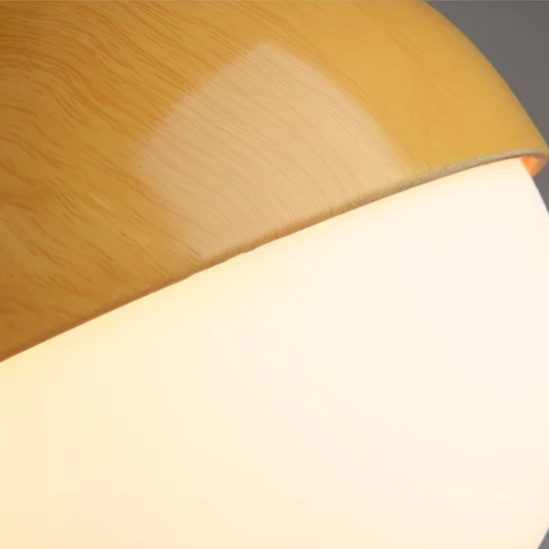 Nemsk | Håndlaget LumaVale Valnøtt Kunst Pendellampe for Spisebord