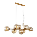 Nemsk | Aurelia Gull Glass Pendellampe Med Elegante Glasskupler For Spisebord