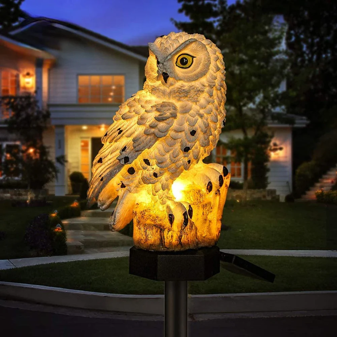 Nemsk | LumaNest Owl Solar Garden Lamp for Outdoor Ambience and Pathways