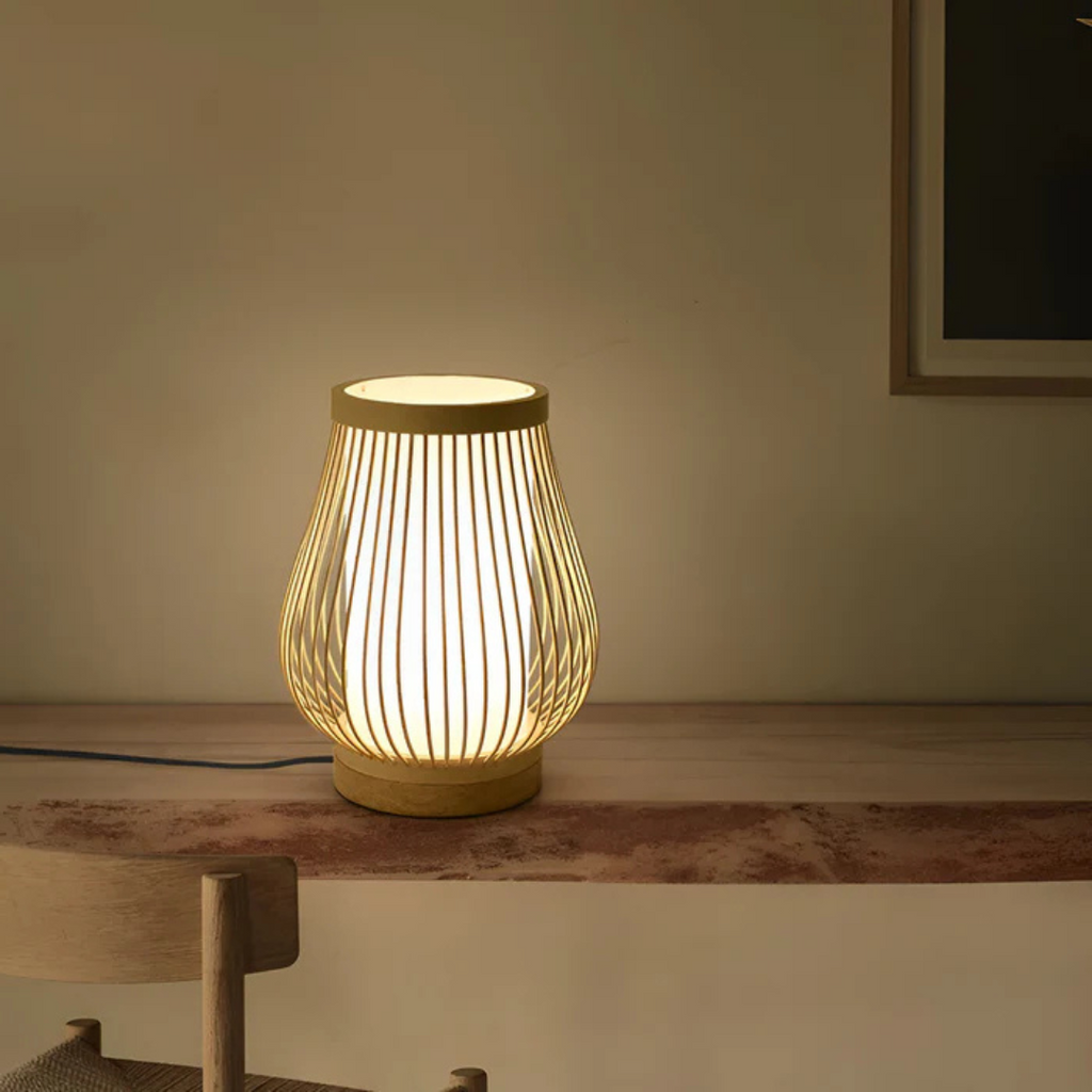 Nemsk | NovaLume Japanese-Style LED Bamboo Table Lamp for Bedroom