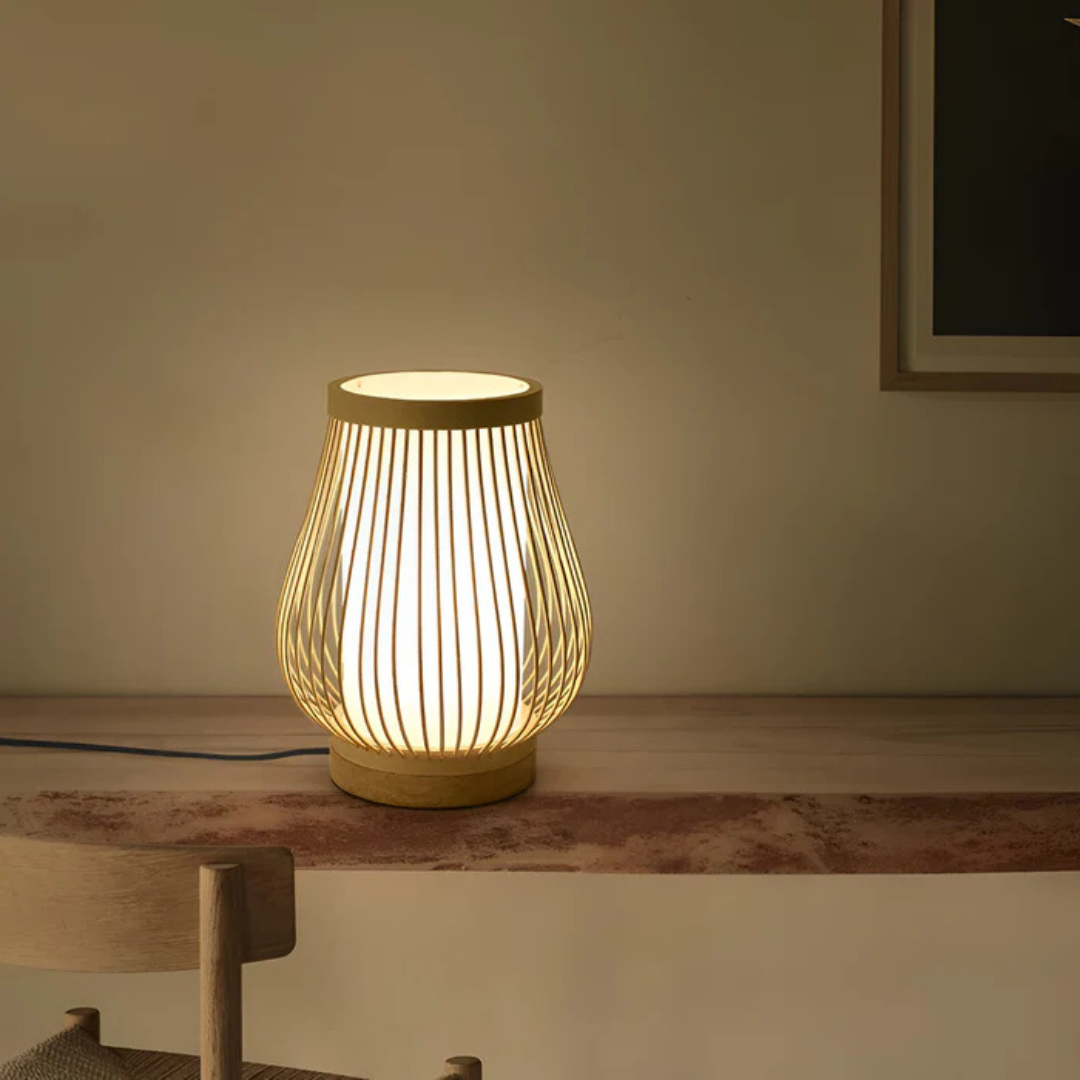 Nemsk | NovaLume Japanese-Style LED Bamboo Table Lamp for Bedroom