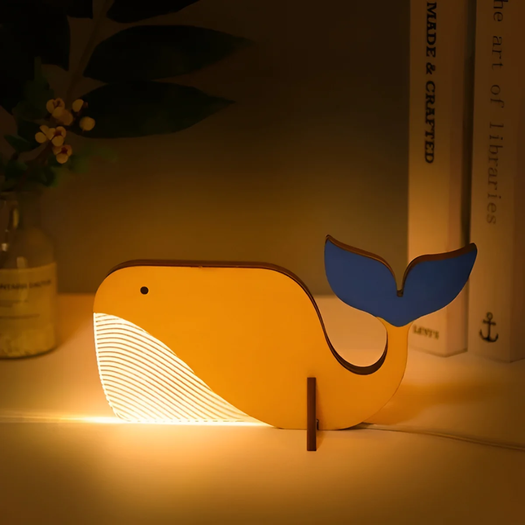 Nemsk | SylvaGlow Wood and Acrylic LED Night Light for Bedroom