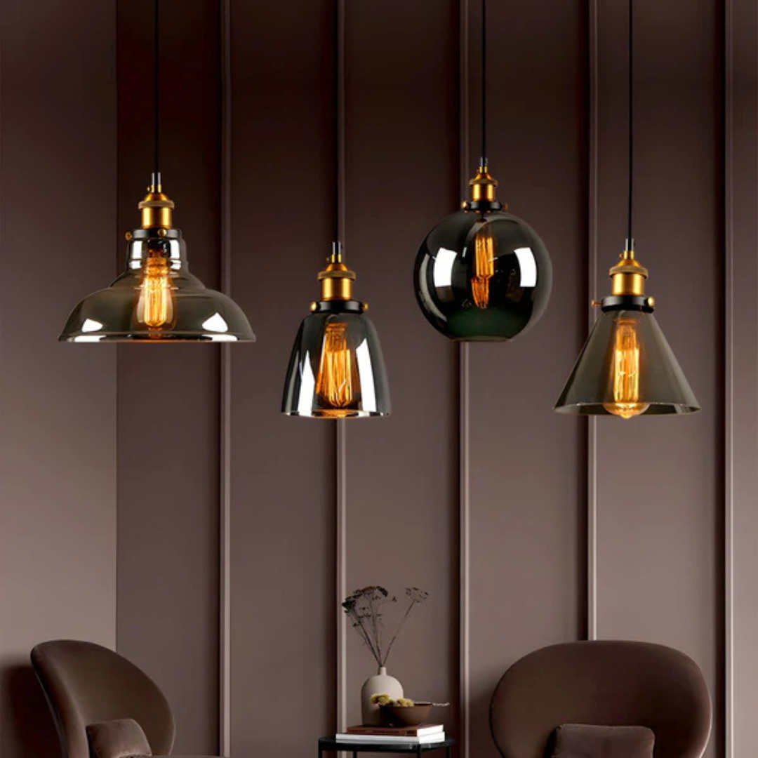 Nemsk | Nexlo Vintage Glass Pendant Light for Dining Rooms and Living Spaces