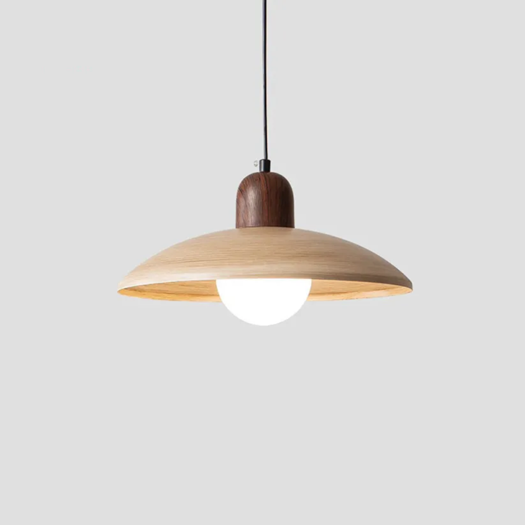 Nemsk | NovaLoom Walnut Wood Pendant Light In WabiSabi Style For Living Rooms