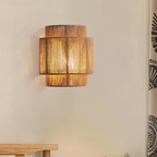 Nemsk | LunaHaven Boho Rattan Wall Light With Hemp Rope Shade