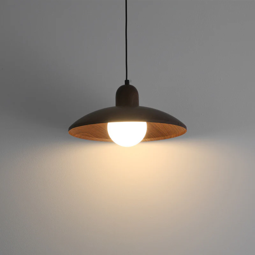 Nemsk | NovaLoom Walnut Wood Pendant Light In WabiSabi Style For Living Rooms