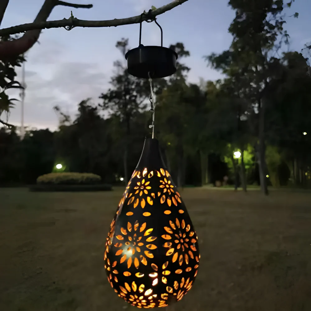 Nemsk | Noctara Black Stainless Steel Solar Garden Lamp With LED