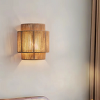 Nemsk | LunaHaven Boho Rattan Wall Light With Hemp Rope Shade