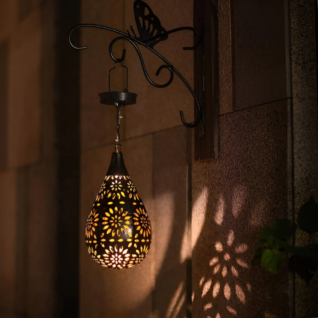 Nemsk | Noctara Black Stainless Steel Solar Garden Lamp With LED