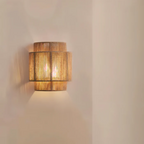 Nemsk | LunaHaven Boho Rattan Wall Light With Hemp Rope Shade