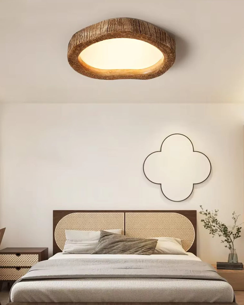 Nemsk | Solara Oak Ceiling Light With Warm Minimal Glow And Wooden Housing