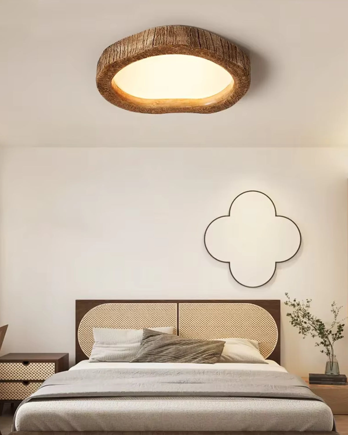 Nemsk | Solara Oak Ceiling Light With Warm Minimal Glow And Wooden Housing