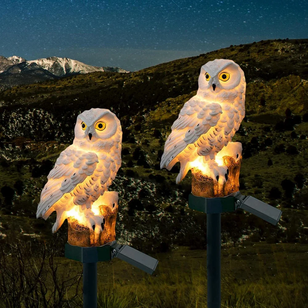 Nemsk | LumaNest Owl Solar Garden Lamp for Outdoor Ambience and Pathways