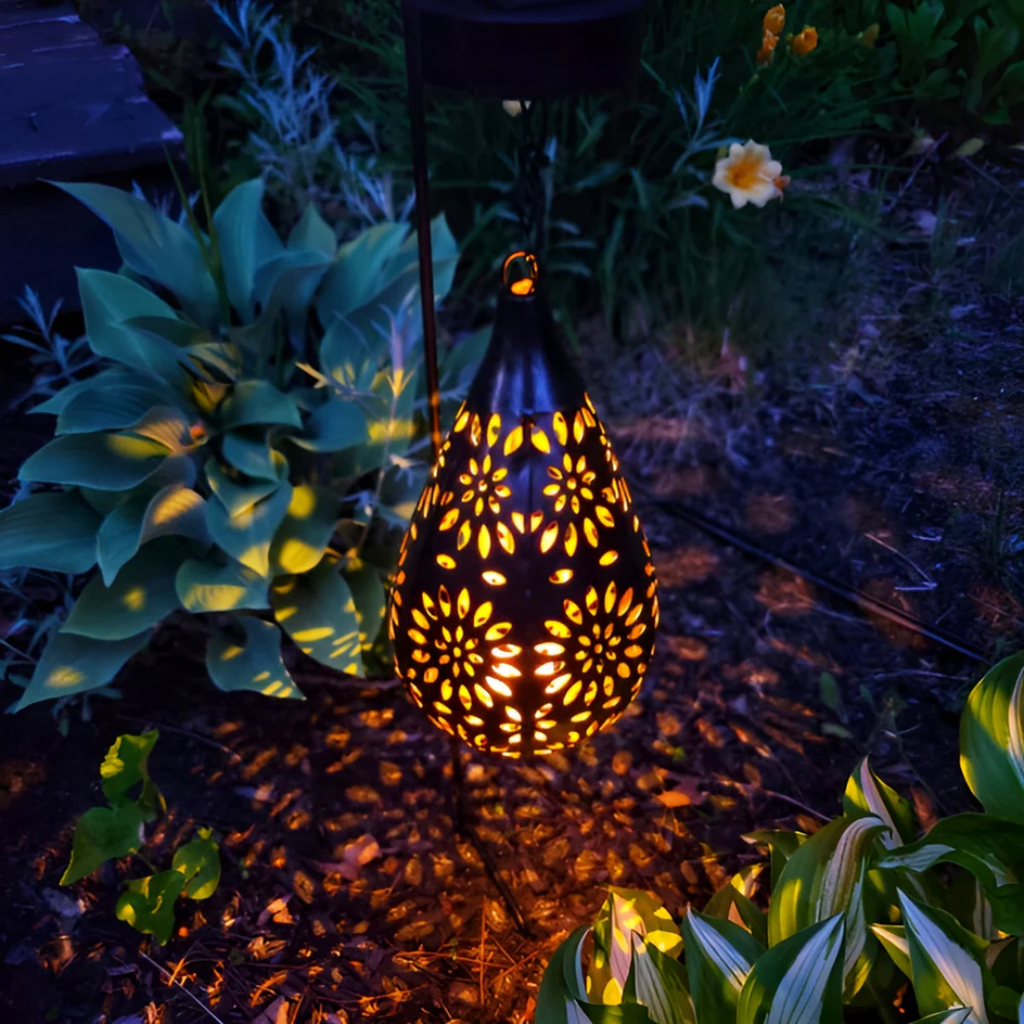 Nemsk | Noctara Black Stainless Steel Solar Garden Lamp With LED