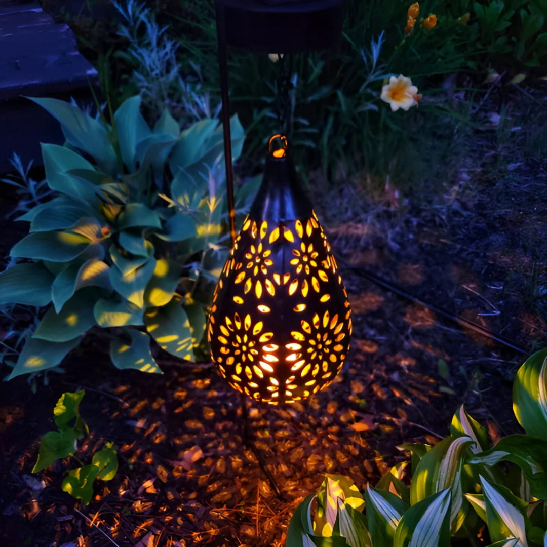 Nemsk | Noctara Black Stainless Steel Solar Garden Lamp With LED