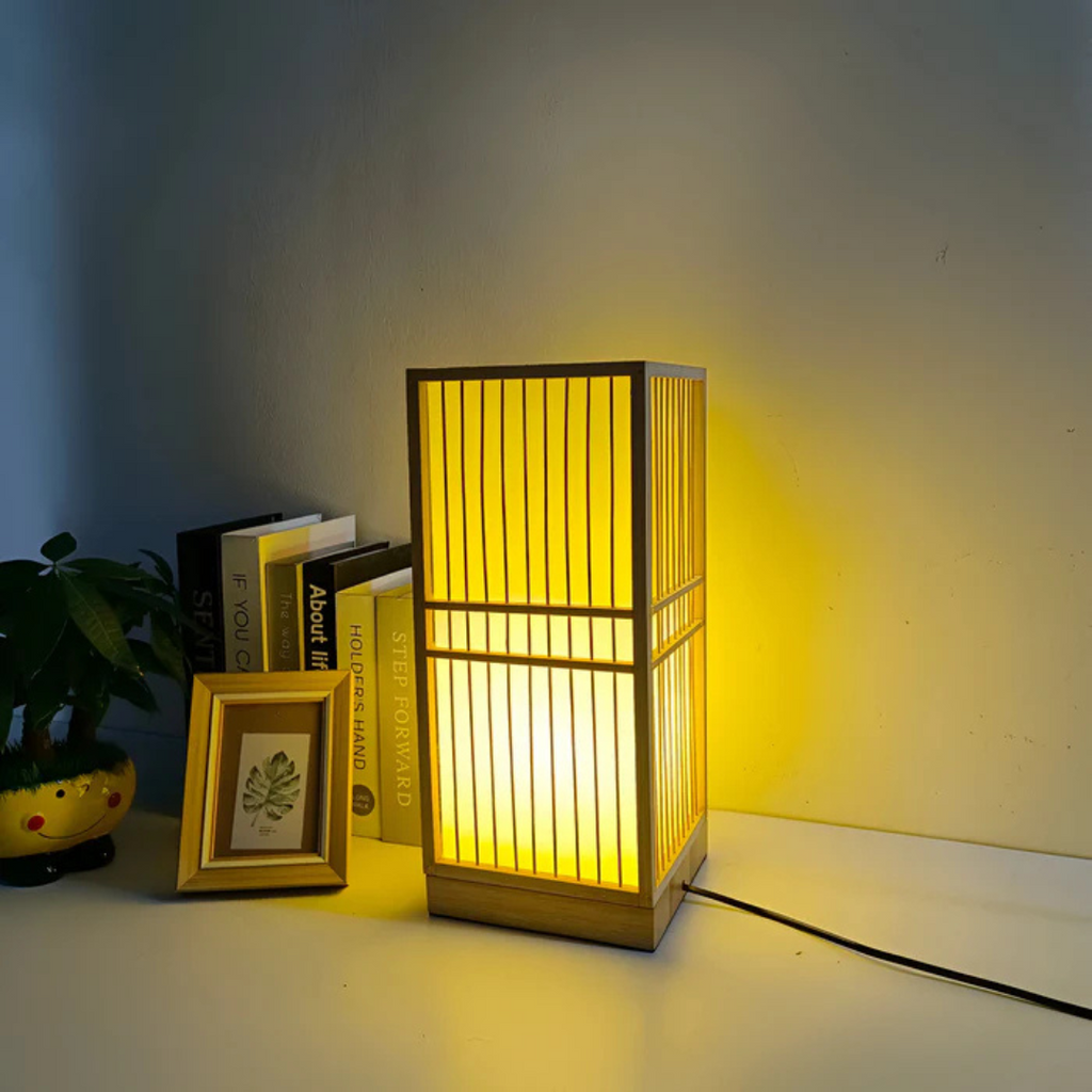 Nemsk | NovaLume Japanese-Style LED Bamboo Table Lamp for Bedroom