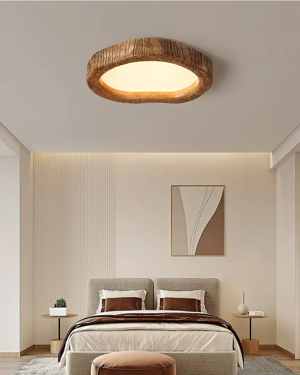 Nemsk | Solara Oak Ceiling Light With Warm Minimal Glow And Wooden Housing