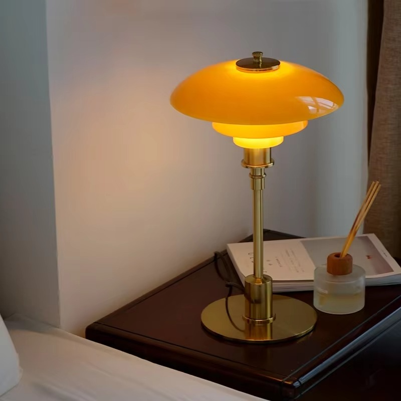 Lyra Nordic Glass Table Lamp With Retro Mouth Blown Shade