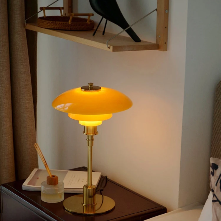Lyra Nordic Glass Table Lamp With Retro Mouth Blown Shade