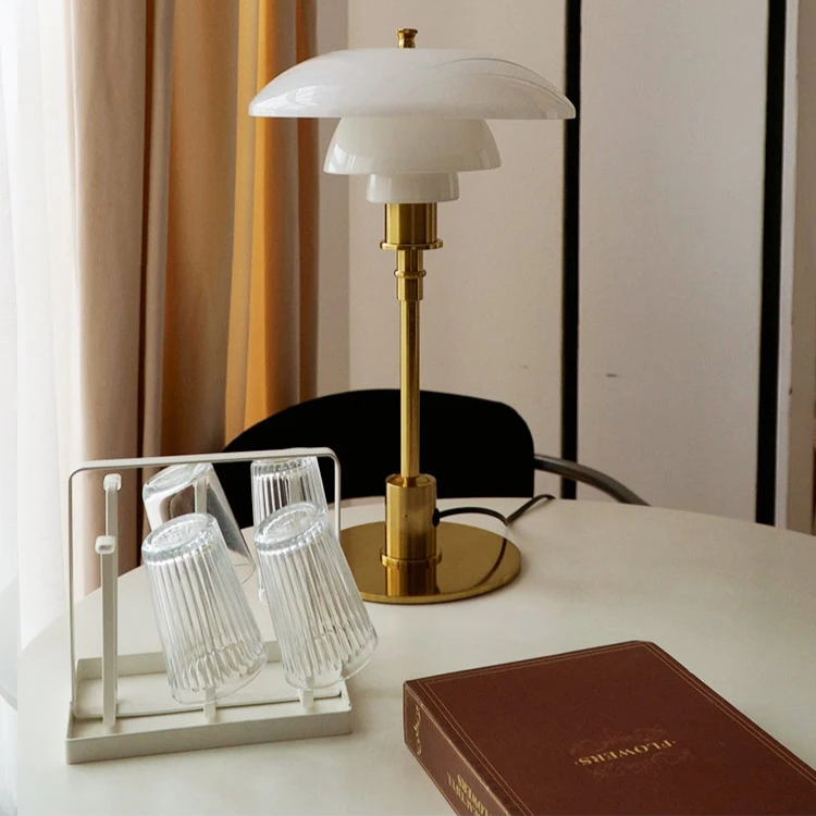 Lyra Nordic Glass Table Lamp With Retro Mouth Blown Shade