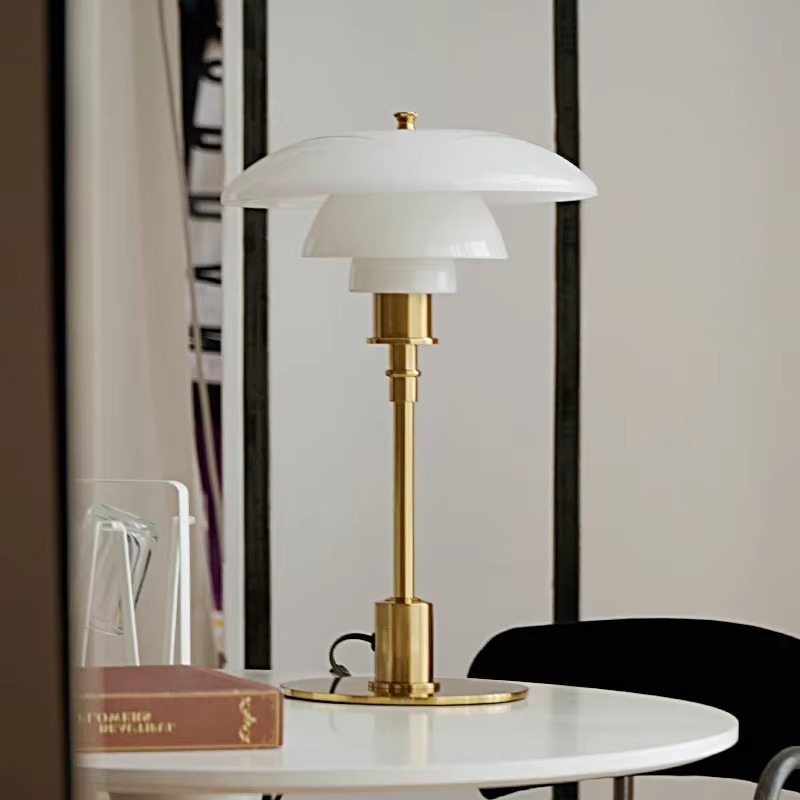 Lyra Nordic Glass Table Lamp With Retro Mouth Blown Shade