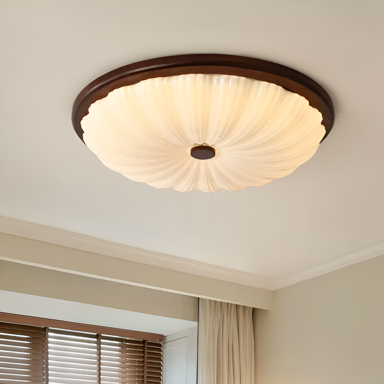 Nemsk | Alderon Vintage Wood LED Ceiling Light With Classic American Style