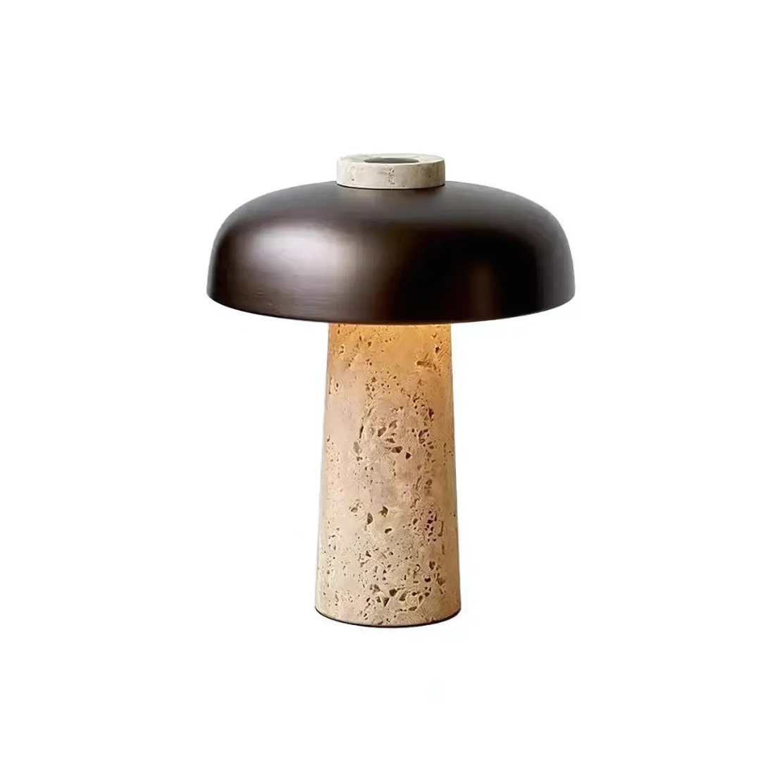 LumenVale Travertine LED Table Lamp With Soft Ambient Glow