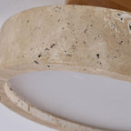 Aurelia Travertine Round LED Ceiling Light with Warm Glow