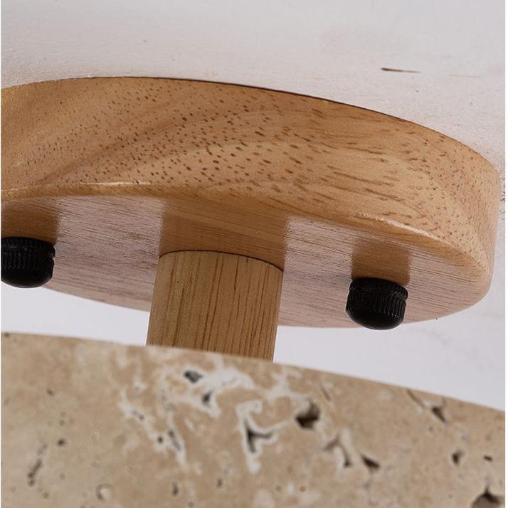 Aurelia Travertine Round LED Ceiling Light with Warm Glow