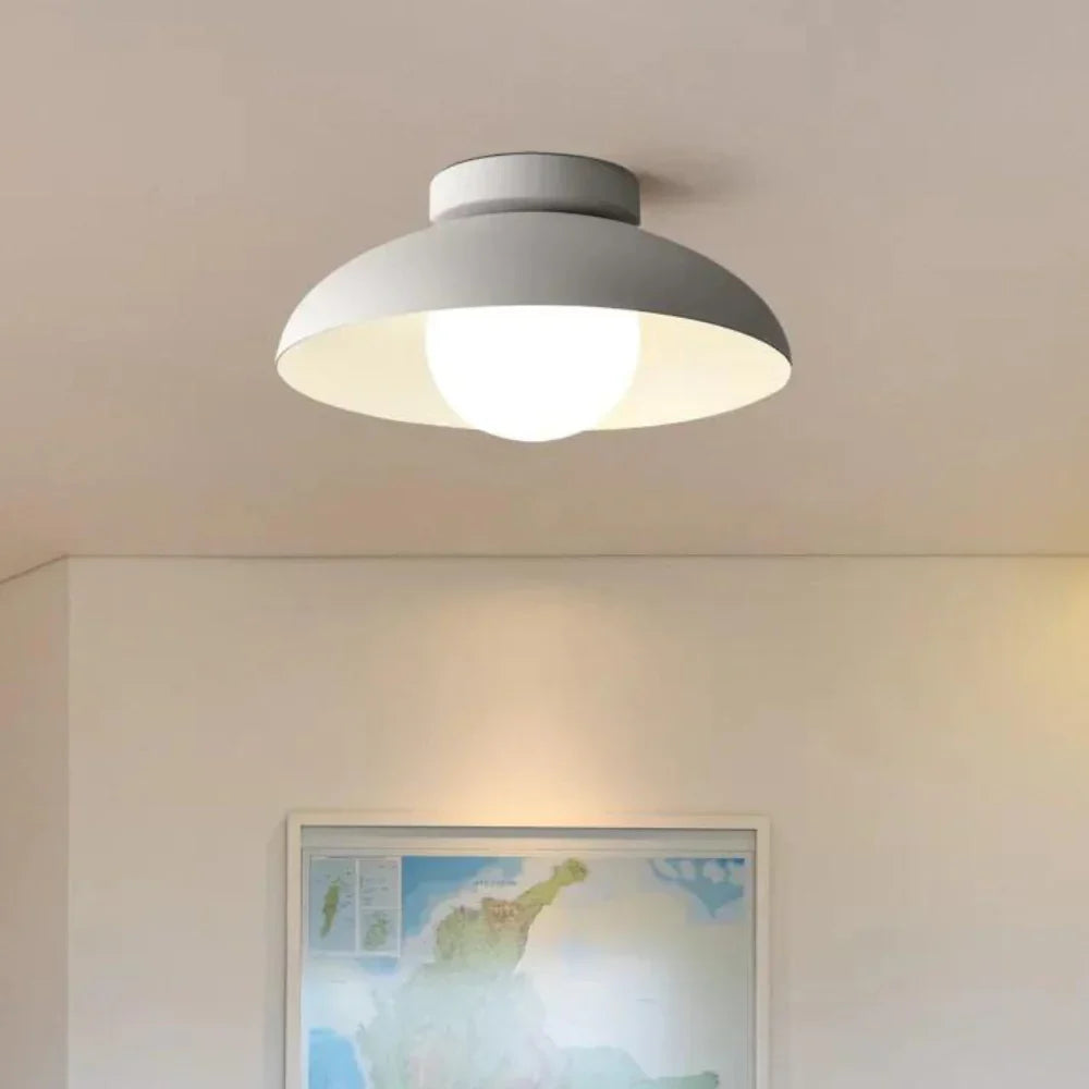 Solara Glass LED Ceiling Light with Gold Base and Soft Glow