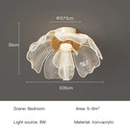 PetalGlow LED Ceiling Light in Gold Flower Finish for Bedroom and Living Room