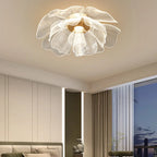 PetalGlow LED Ceiling Light in Gold Flower Finish for Bedroom and Living Room