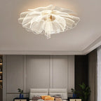PetalGlow LED Ceiling Light in Gold Flower Finish for Bedroom and Living Room