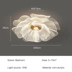 PetalGlow LED Ceiling Light in Gold Flower Finish for Bedroom and Living Room