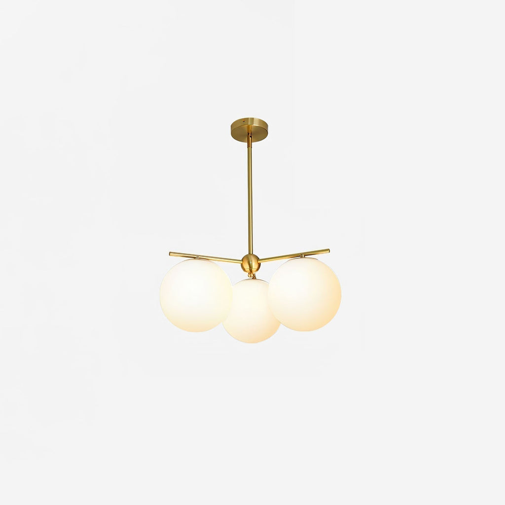 Luminex Brass and Glass Chandelier with Diffused Light