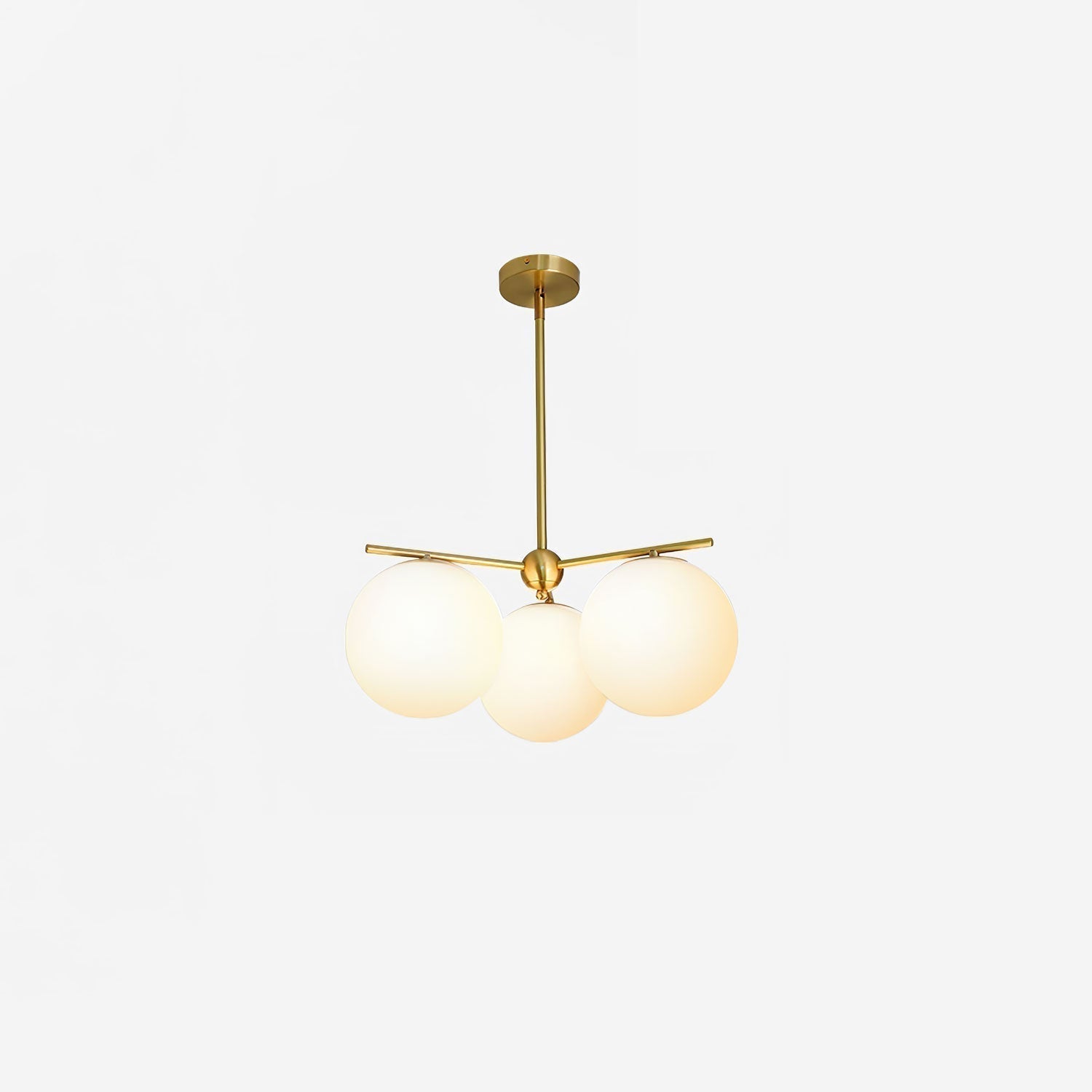 Luminex Brass and Glass Chandelier with Diffused Light