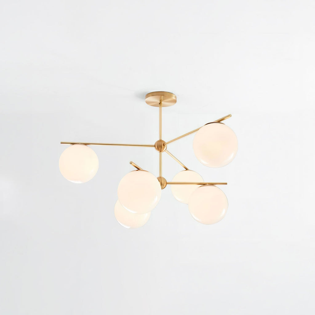 Luminex Brass and Glass Chandelier with Diffused Light