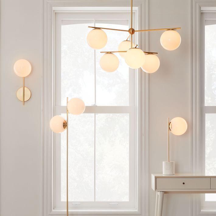 Luminex Brass and Glass Chandelier with Diffused Light