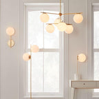 Luminex Brass and Glass Chandelier with Diffused Light