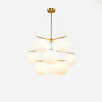 Luminex Brass and Glass Chandelier with Diffused Light