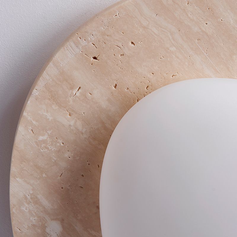 Lyra Nordic Cream Travertine Warm LED Ceiling Light