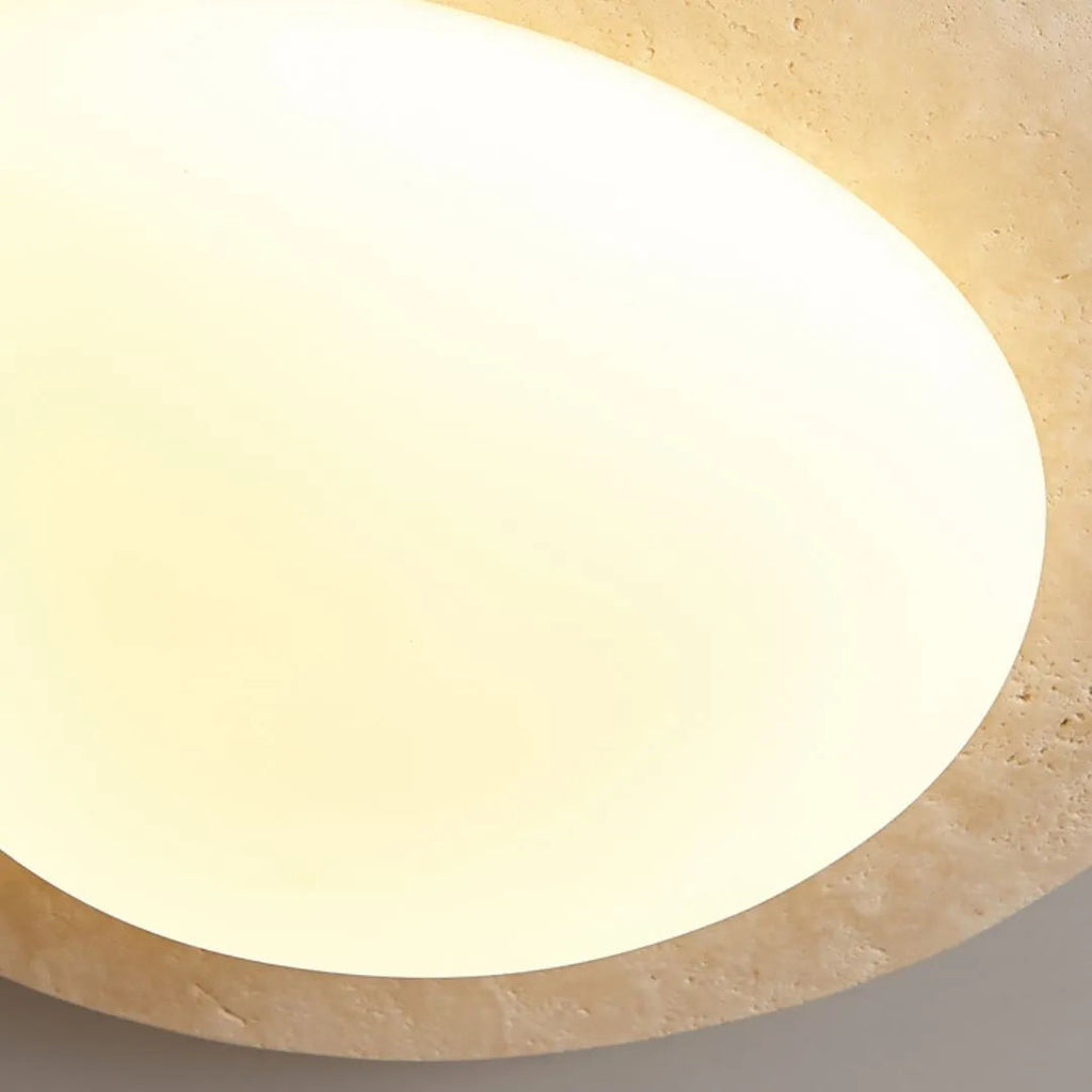 Lyra Nordic Cream Travertine Warm LED Ceiling Light