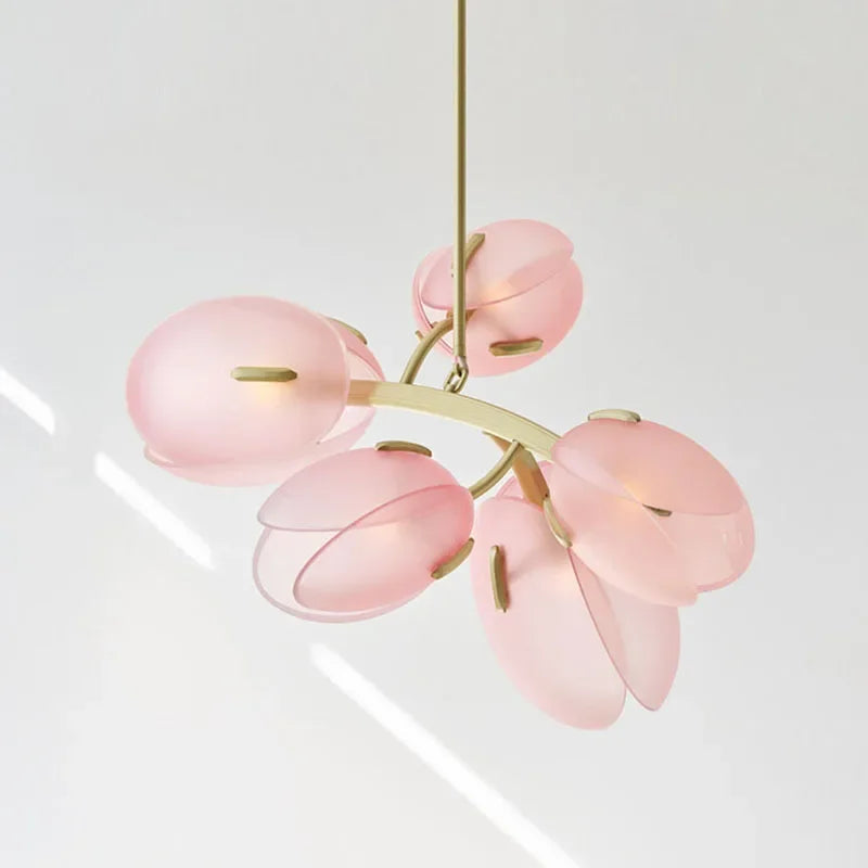 Nova Tulip Glass Ceiling Light In Soft Pink Scandinavian Design
