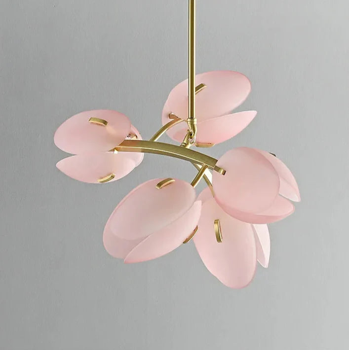 Nova Tulip Glass Ceiling Light In Soft Pink Scandinavian Design