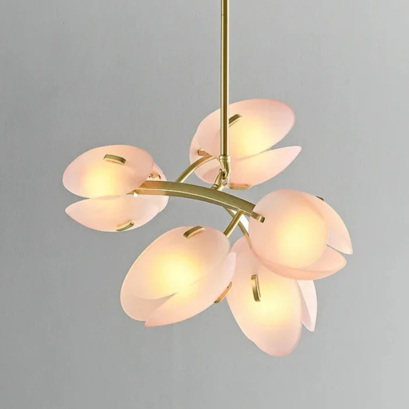 Nova Tulip Glass Ceiling Light In Soft Pink Scandinavian Design