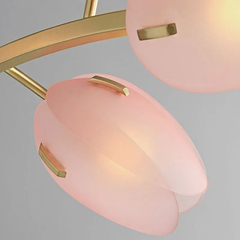 Nova Tulip Glass Ceiling Light In Soft Pink Scandinavian Design