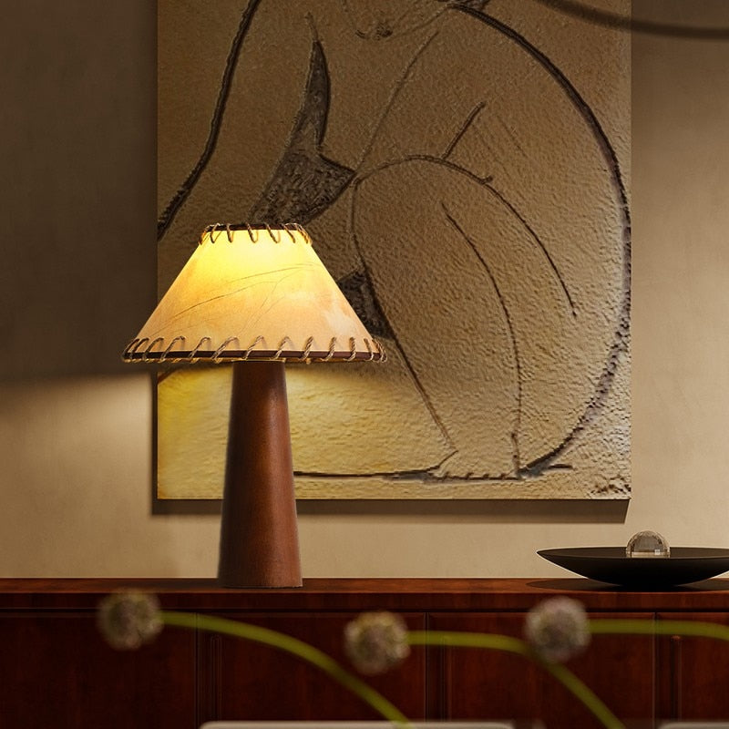 KaguraWood LED Table Lamp in Wabi Sabi Japanese Rustic