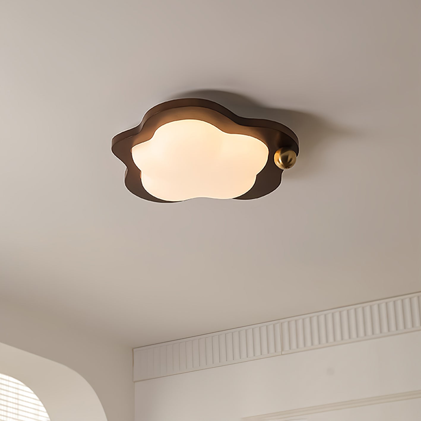NovaCrest Retro Wood LED Ceiling Light for Kids Rooms