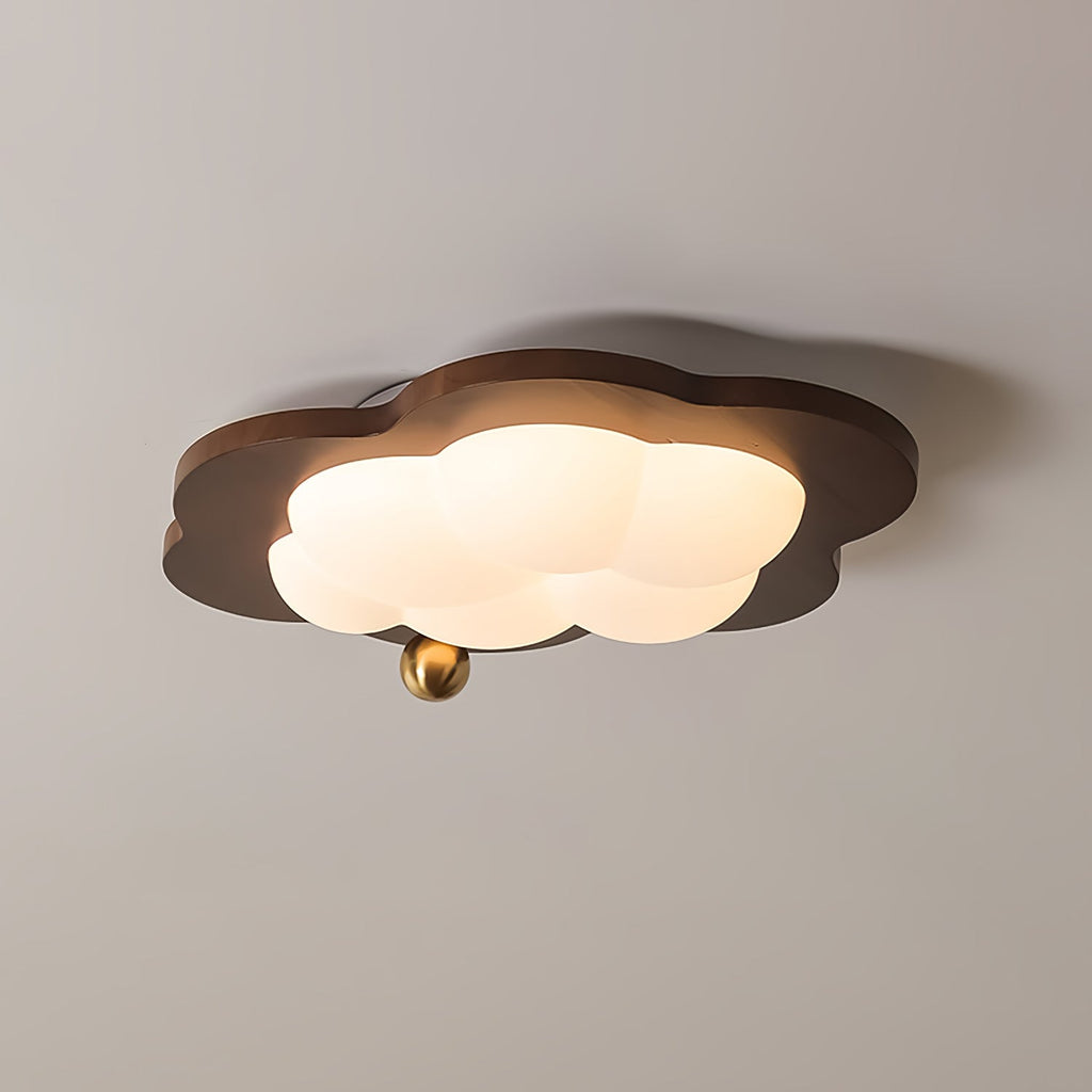 NovaCrest Retro Wood LED Ceiling Light for Kids Rooms